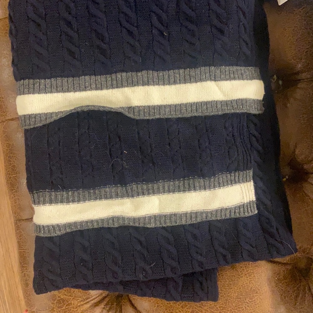 NWT Lacoste navy wool scarf